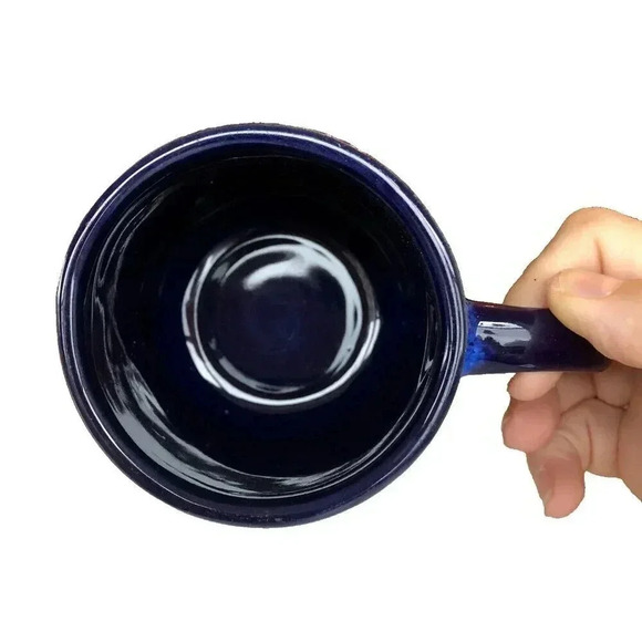 Vintage Studio Art Pottery Drip Glaze Mug Beautiful Handmade Blue - Picture 3 of 6